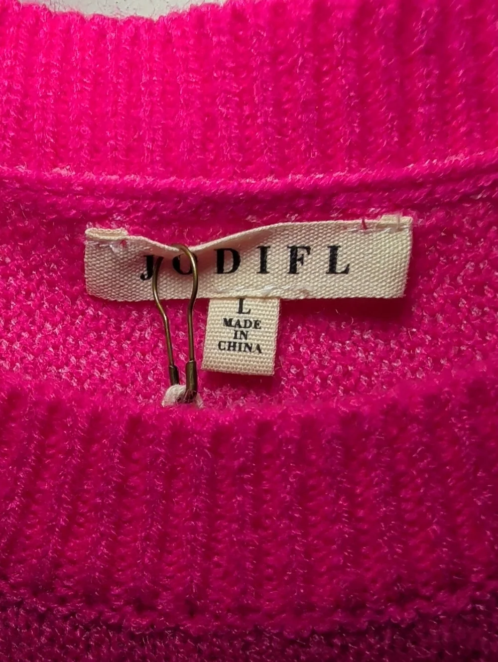 Jodifl Daisy Print Oversized Pullover Sweater Hot Pink + Bubblegum Womens Size L